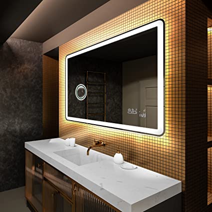 Espejo de Baño con Iluminación luz LED - Personaliza el Espejo de Pared con Accesorios - 120x80cm